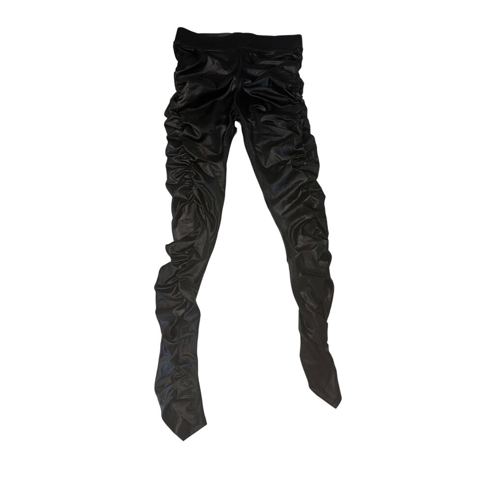 Alo Yoga Goddess Leggings women's Sz M Blk High Waist Cinched Shine Sculpt EUC